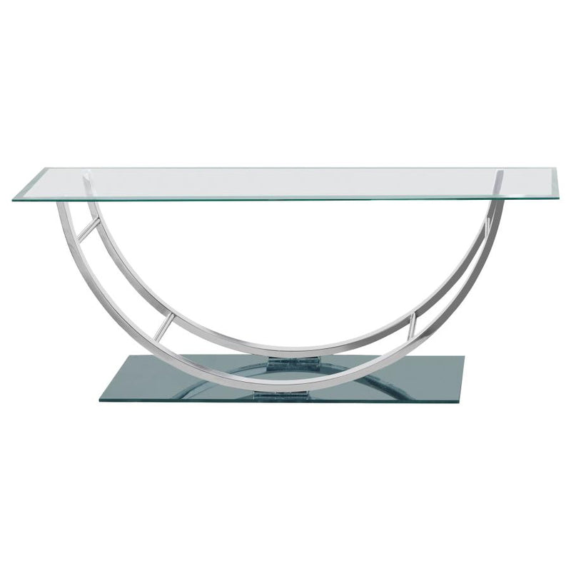 Danville Rectangular U-Shaped Glass Top Coffee Table Chrome-zoom-