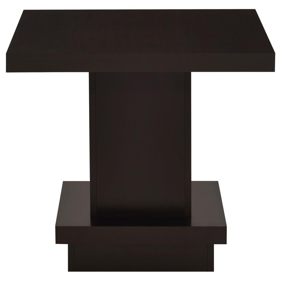 Reston Square Engineered Wood Side End Table Cappuccino-zoom-3