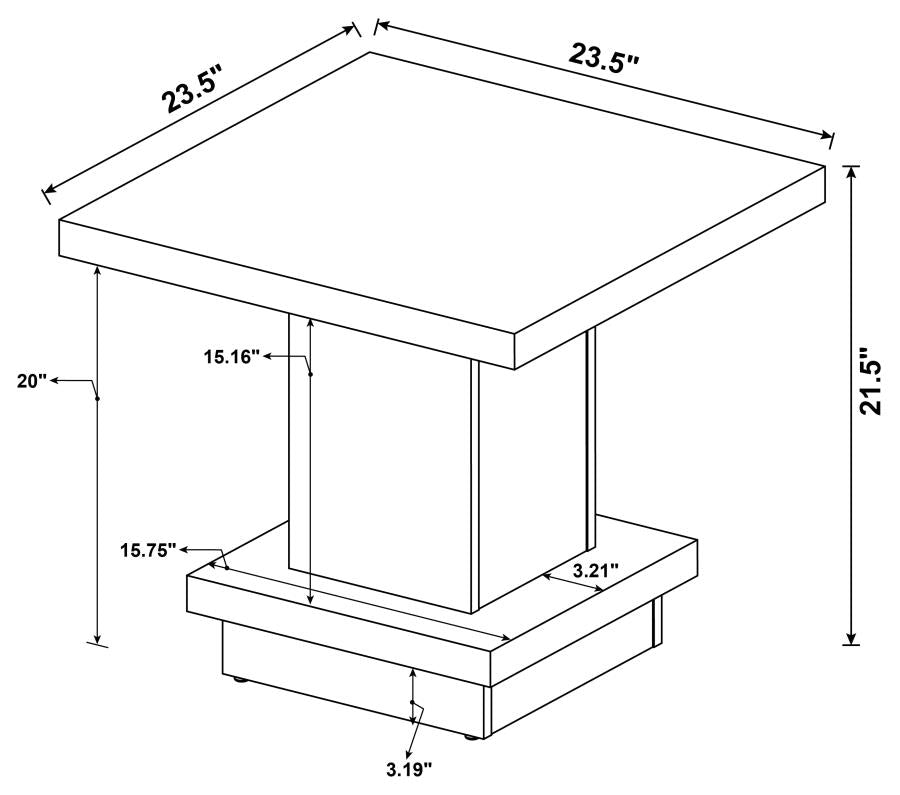 Reston Square Engineered Wood Side End Table Cappuccino-zoom-5