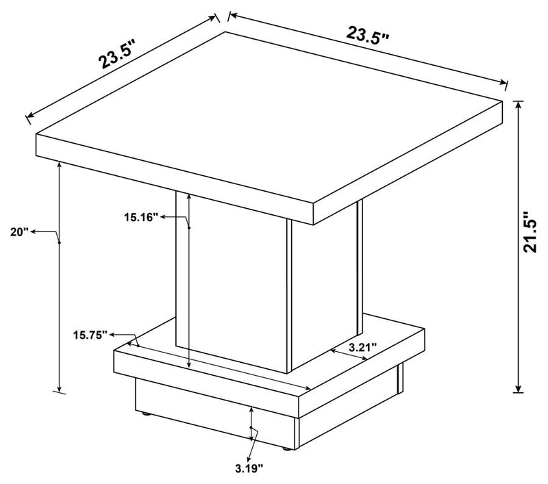 Reston Square Engineered Wood Side End Table Cappuccino-zoom-
