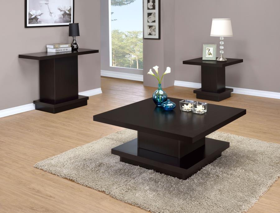 Reston Square Engineered Wood Side End Table Cappuccino-zoom-6
