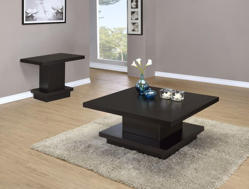 Reston 2-piece Square Coffee and End Table Set Cappuccino-zoom-