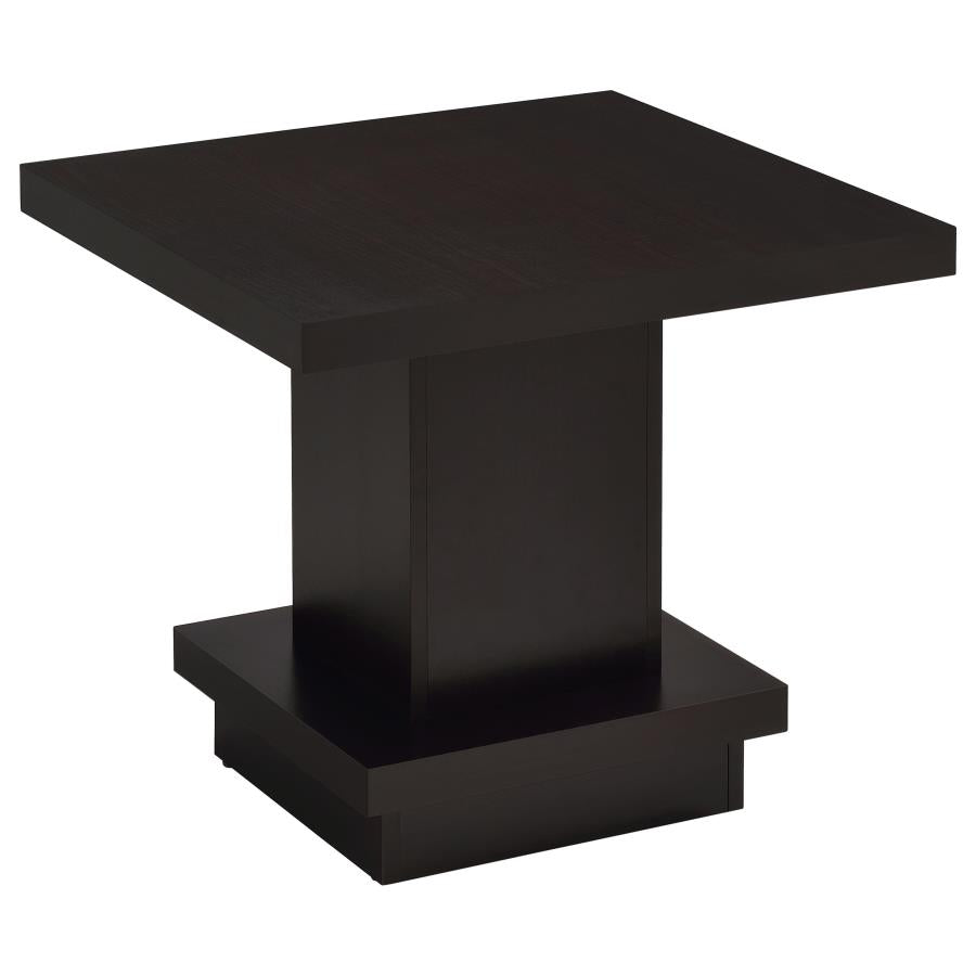 Reston 2-piece Square Coffee and End Table Set Cappuccino-3