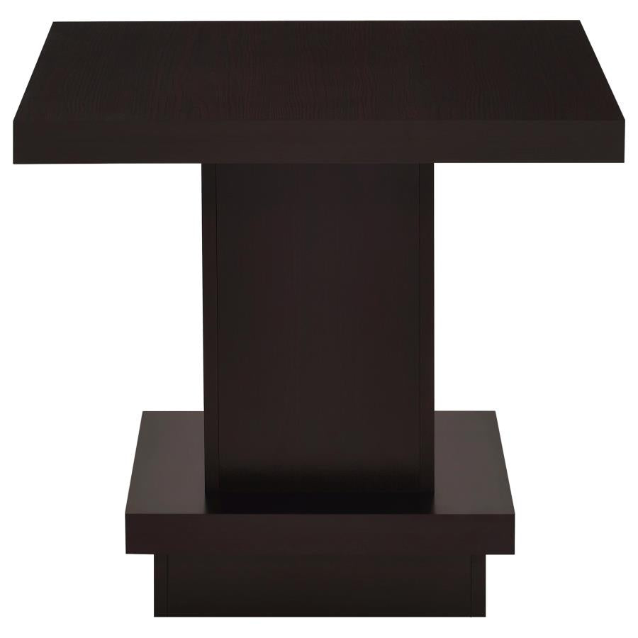 Reston 2-piece Square Coffee and End Table Set Cappuccino-zoom-4