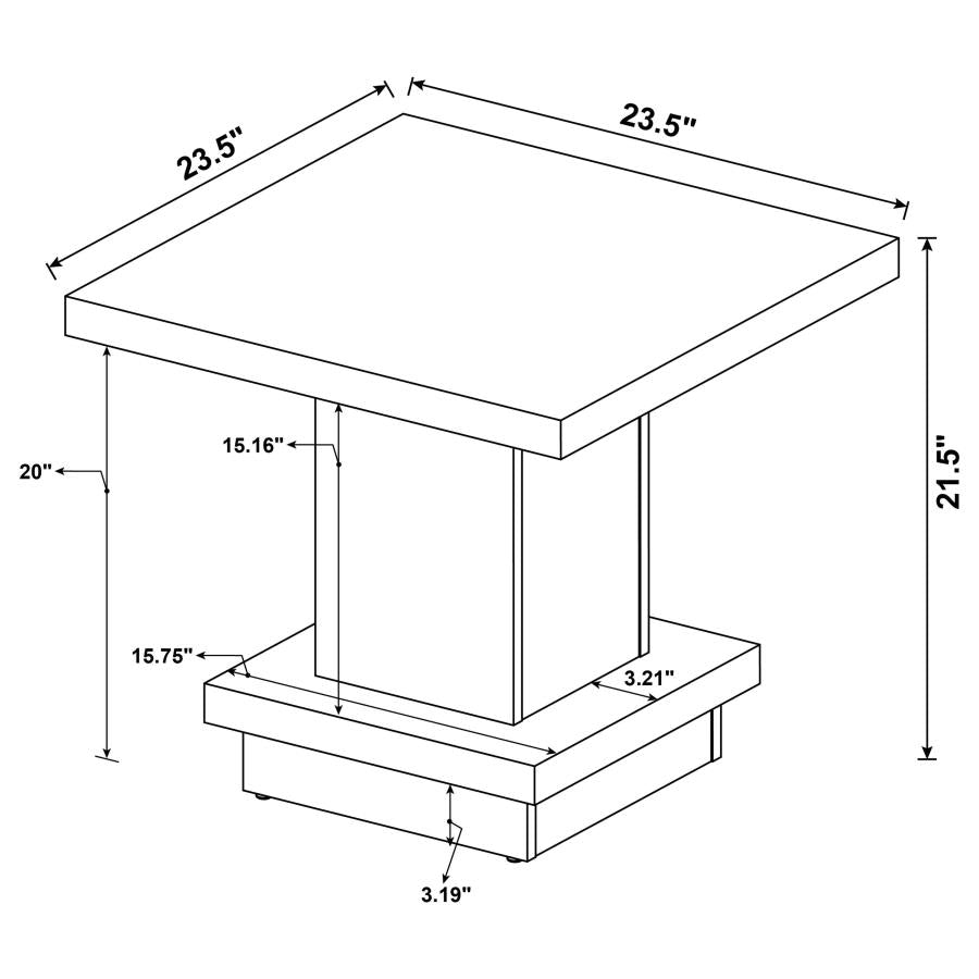 Reston 2-piece Square Coffee and End Table Set Cappuccino-zoom-9