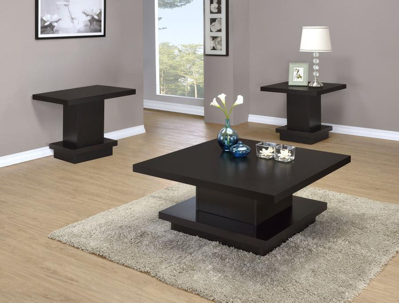 Reston 3-piece Square Coffee and End Table Set Cappuccino-zoom-
