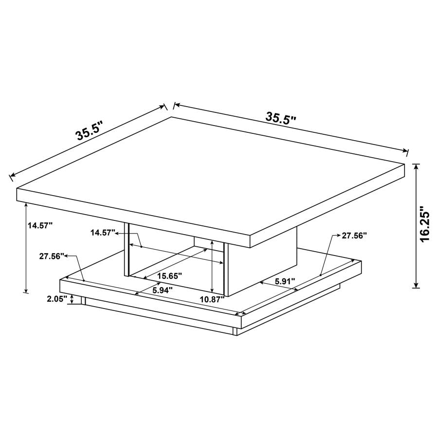 Reston 3-piece Square Coffee and End Table Set Cappuccino-10