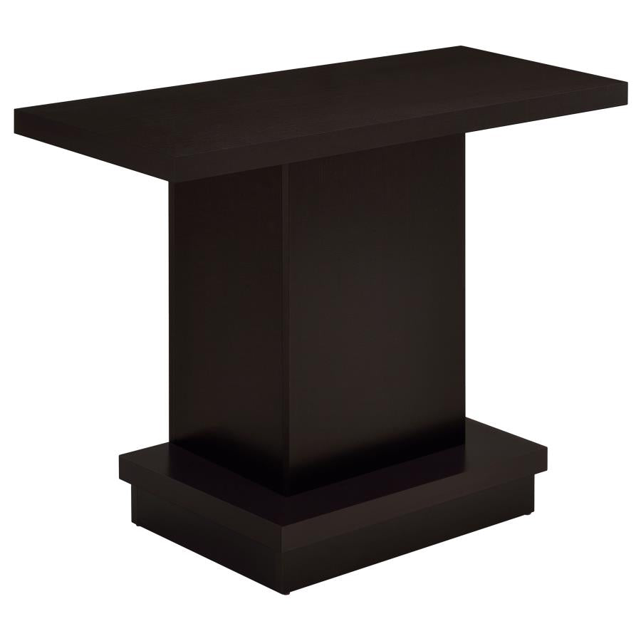 Reston Engineered Wood Pedestal Console Table Cappuccino-1