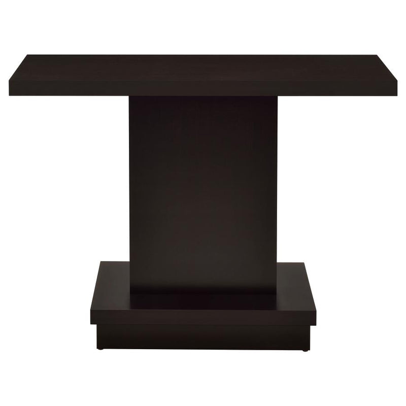 Reston Engineered Wood Pedestal Console Table Cappuccino-zoom-