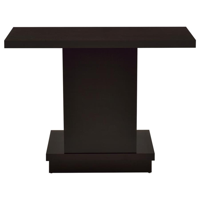 Reston Engineered Wood Pedestal Console Table Cappuccino-zoom-