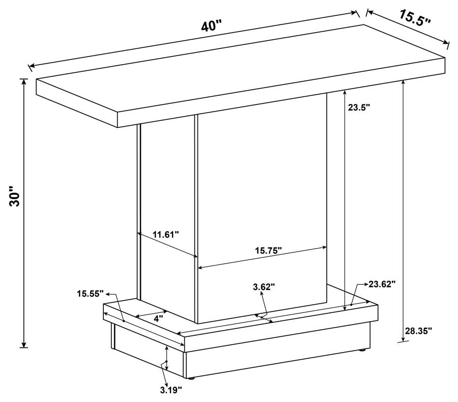 Reston Engineered Wood Pedestal Console Table Cappuccino-8