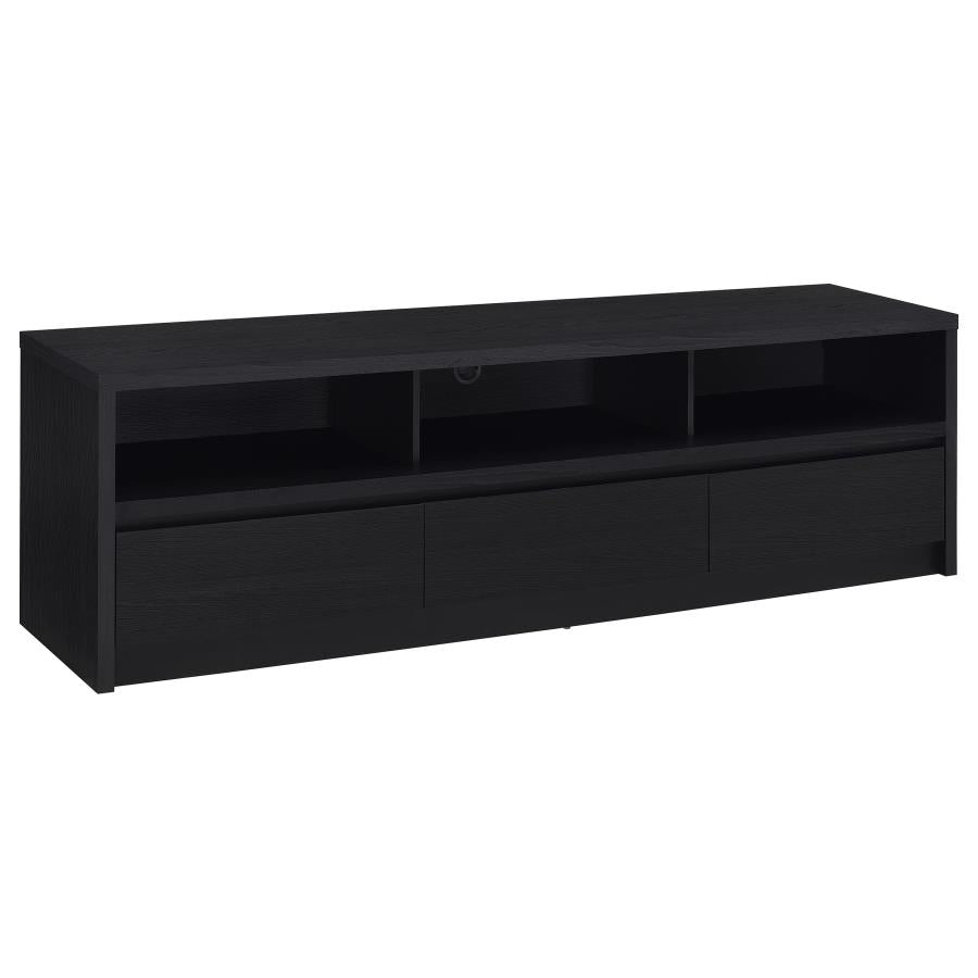 Rutland 78-inch 3-drawer TV Stand Media Console Black-zoom-1