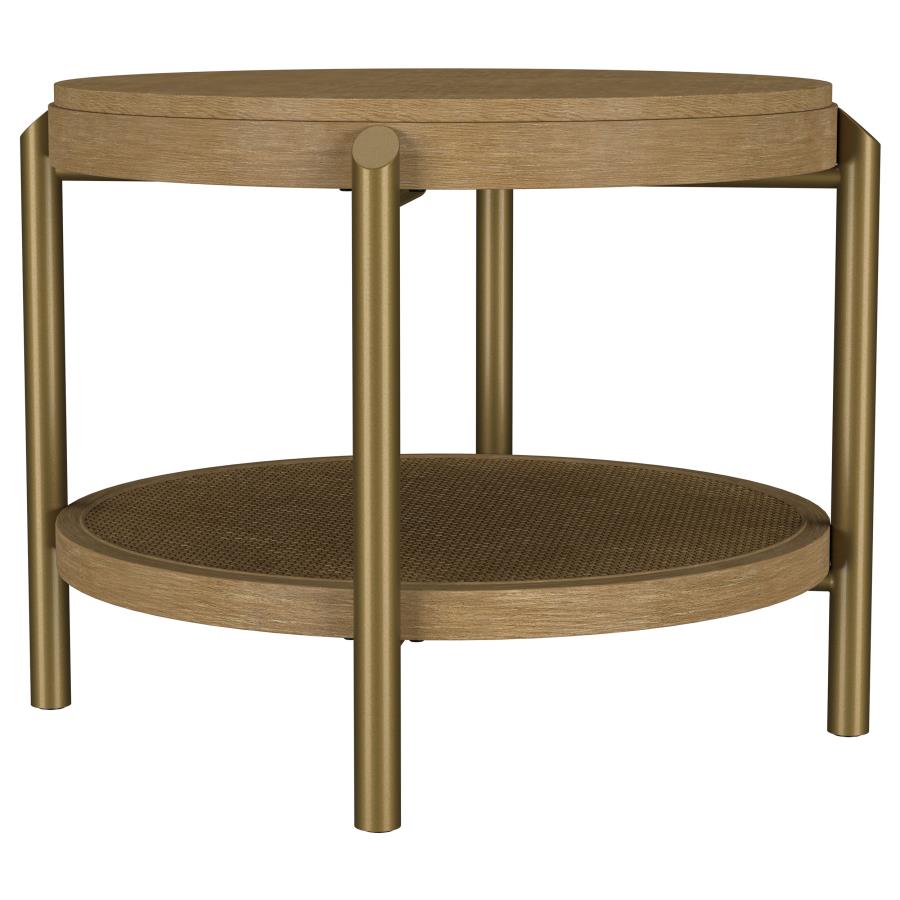 Arini 2-piece Round Coffee and End Table Set Sand Wash-3