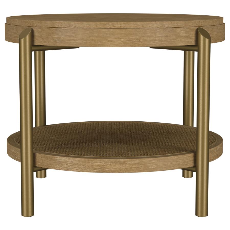 Arini 2-piece Round Coffee and End Table Set Sand Wash-4