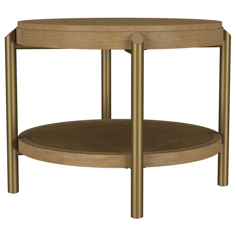 Arini 3-piece Round Coffee and End Table Set Sand Wash-zoom-5