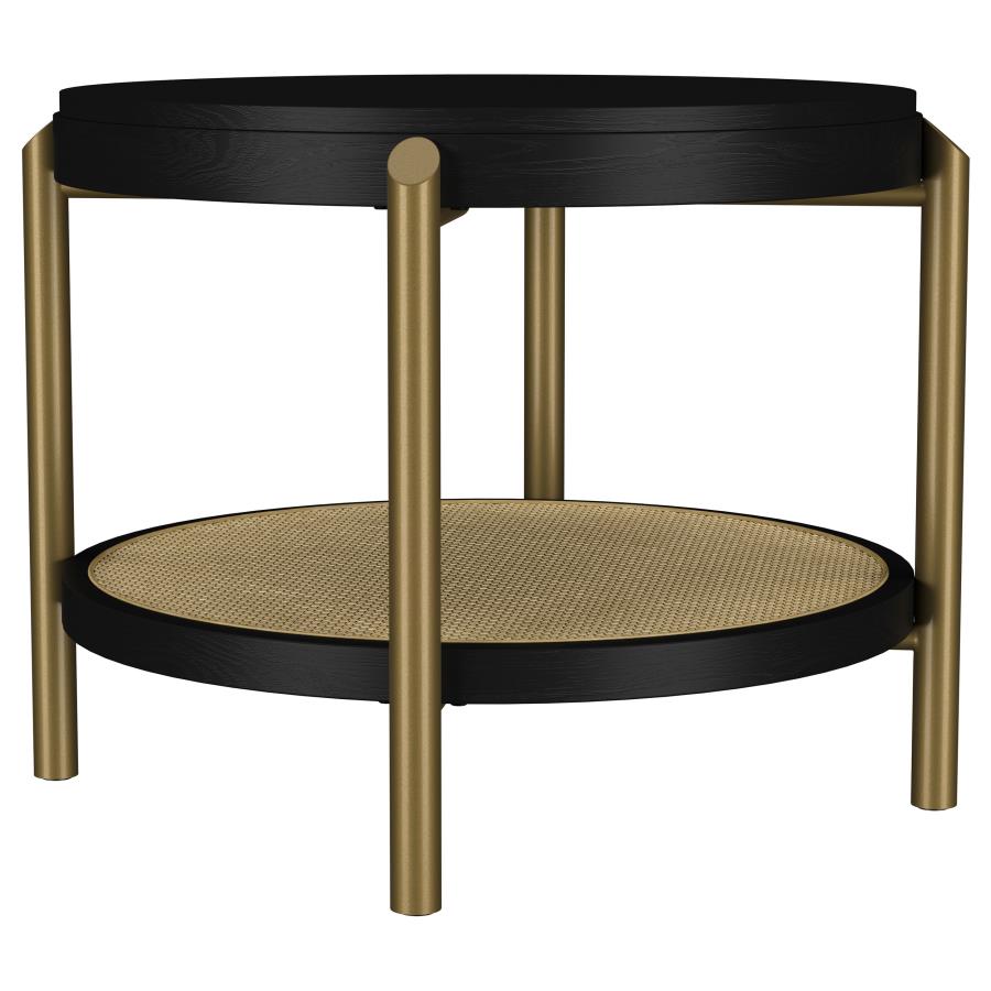 Arini 2-piece Round Coffee and End Table Set Black-zoom-3