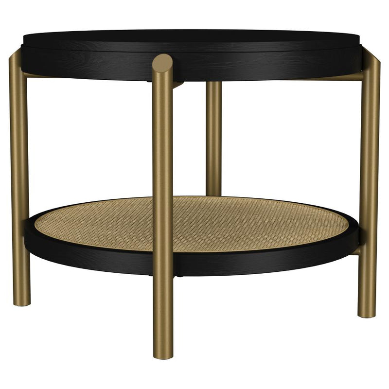 Arini 3-piece Round Coffee and End Table Set Black-zoom-