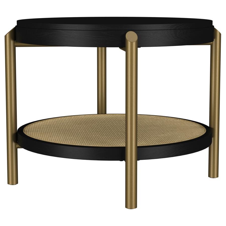 Arini 3-piece Round Coffee and End Table Set Black-5