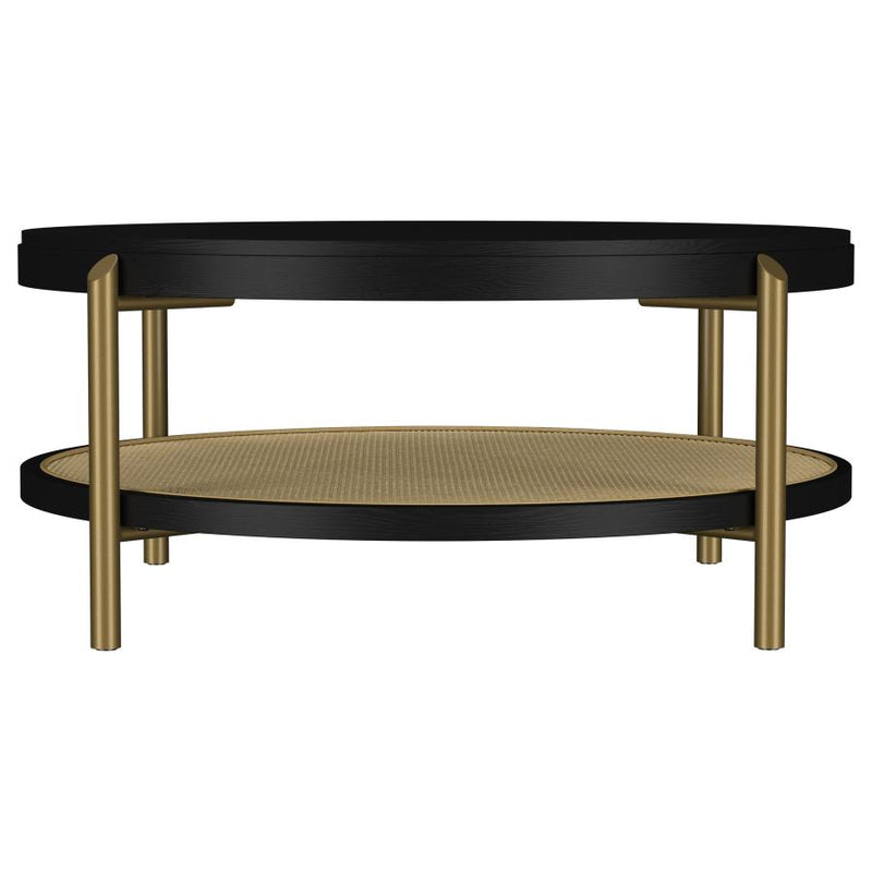 Arini 3-piece Round Coffee and End Table Set Black-zoom-