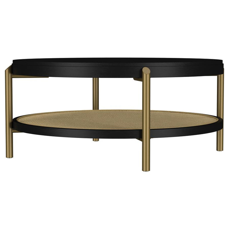 Arini 3-piece Round Coffee and End Table Set Black-zoom-