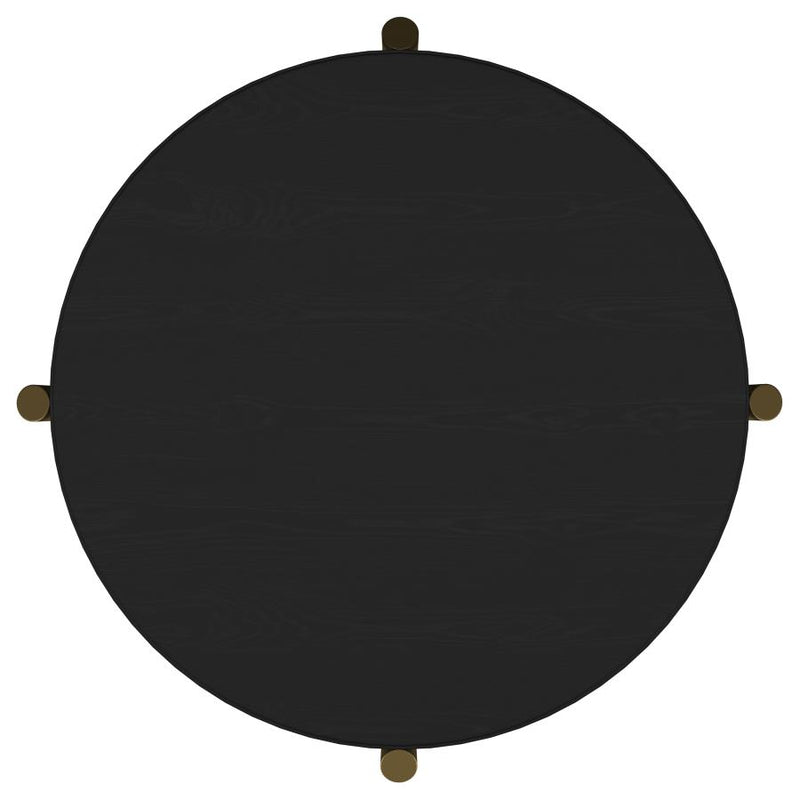 Arini 3-piece Round Coffee and End Table Set Black-zoom-