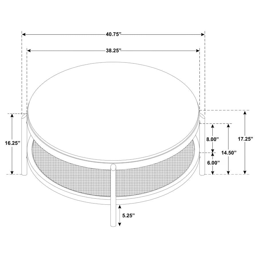 Arini Round Coffee Table With Storage Shelf Black-zoom-9