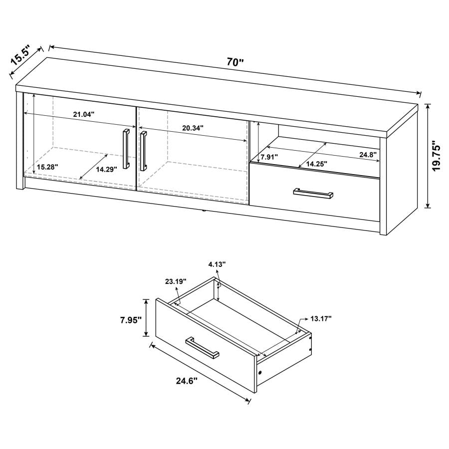 Murray 70-inch 2-door TV Stand Media Console Black-zoom-11