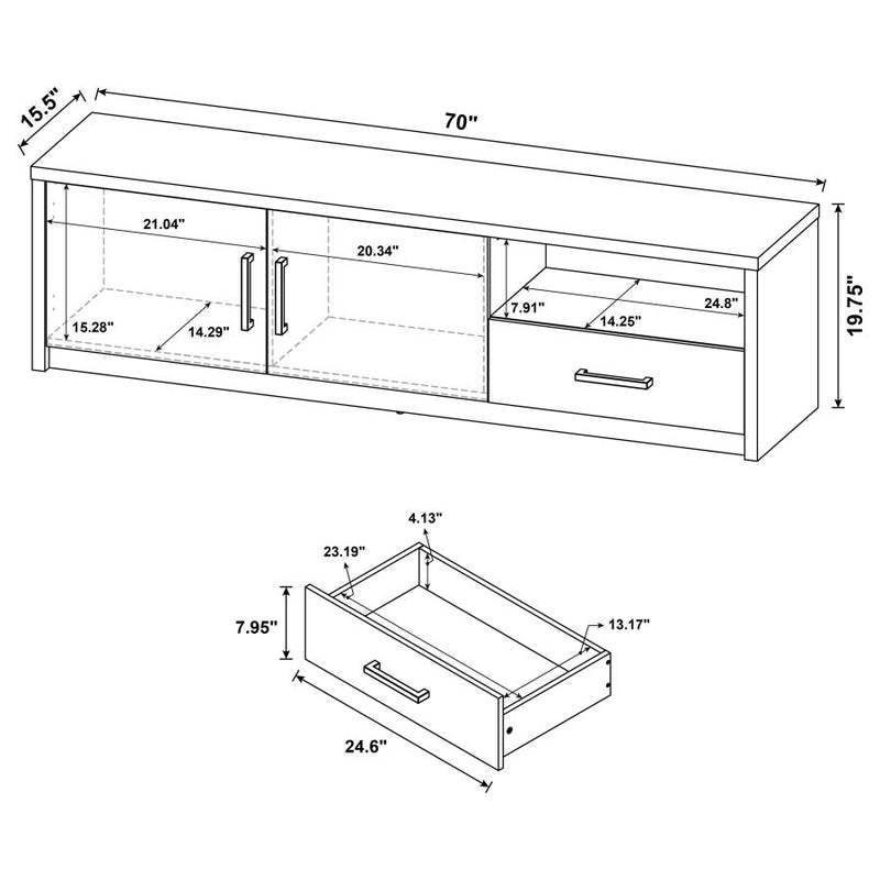 Murray 70-inch 2-door TV Stand Media Console Black-zoom-
