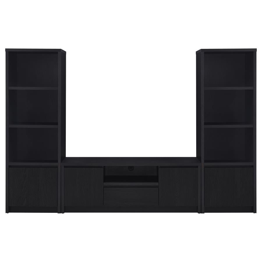 Winfield 3-piece Entertainment Center 60-inch TV Stand Black-zoom-1