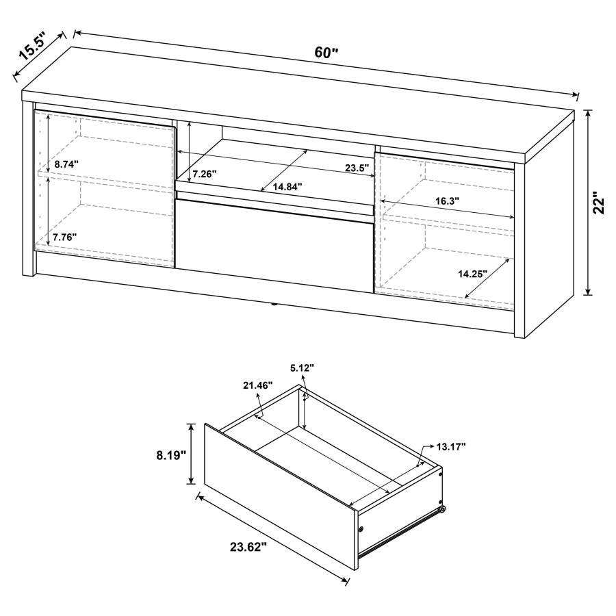 Winfield 3-piece Entertainment Center 60-inch TV Stand Black-14