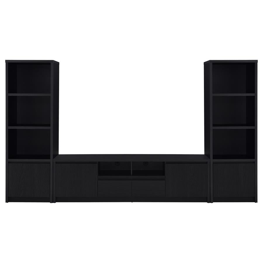 Winfield 3-piece Entertainment Center 78-inch TV Stand Black