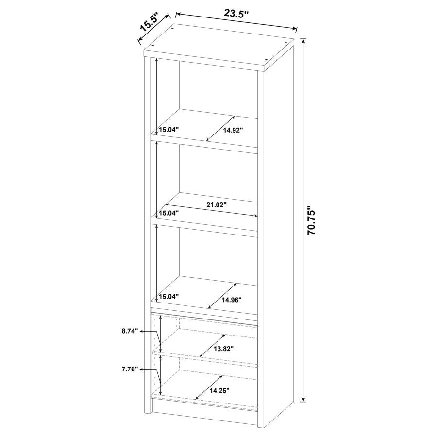 Winfield 3-shelf Media Tower Entertainment Pier Black-11
