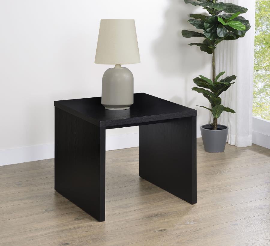 Knapp Engineered Wood Square Side End Table Black-zoom-2