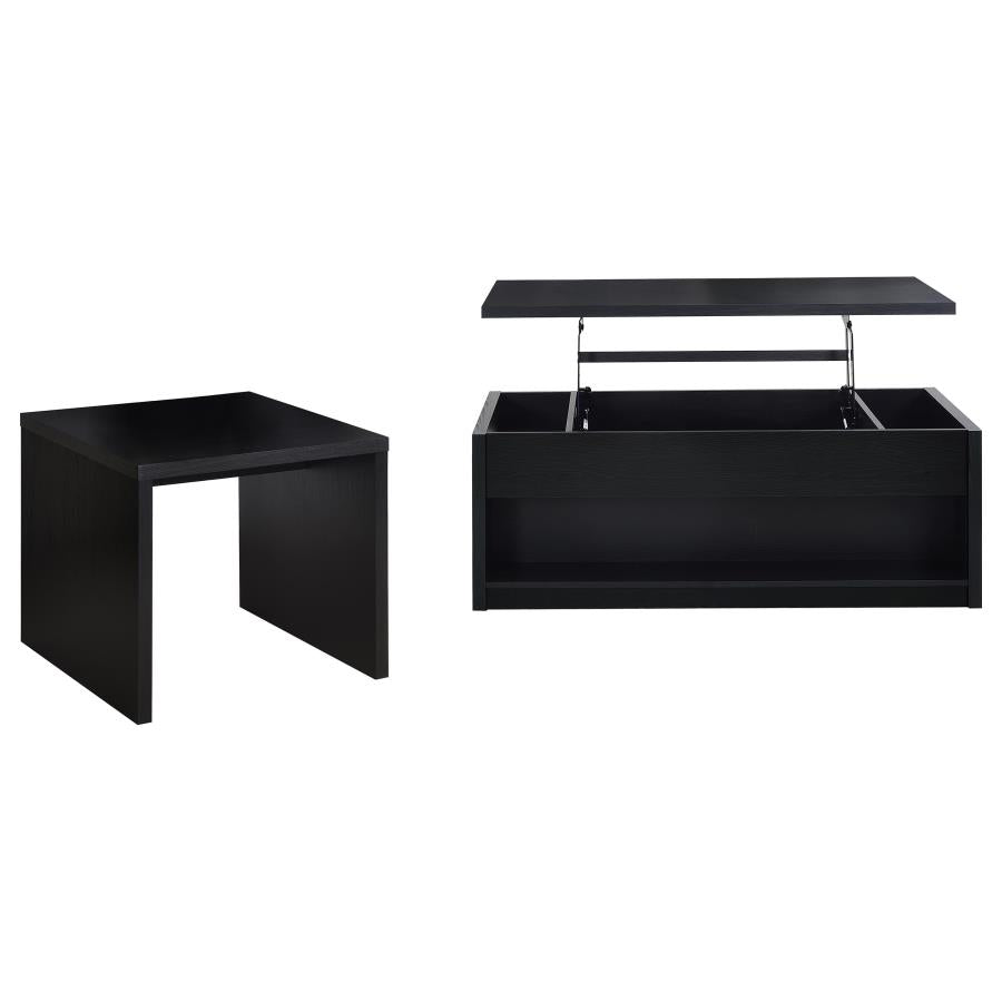 Knapp 2-piece Lift Top Coffee Table Set Black-2