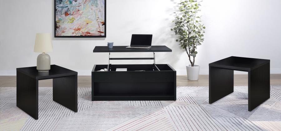 Knapp 3-piece Lift Top Coffee Table Set Black-1