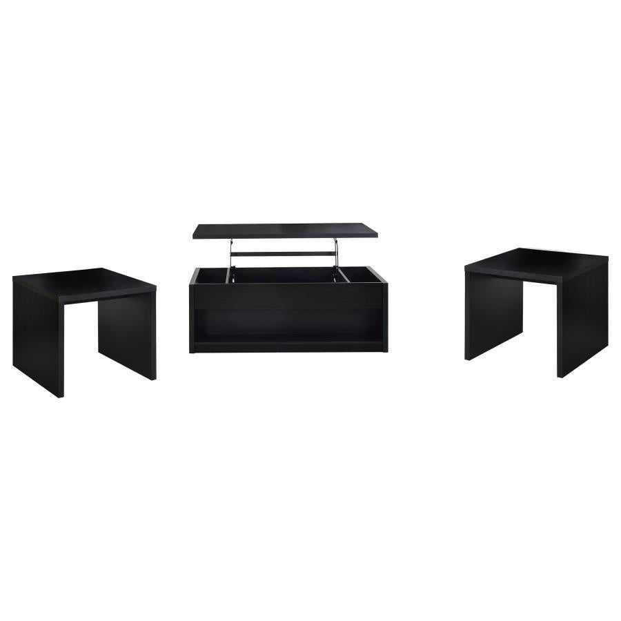 Knapp 3-piece Lift Top Coffee Table Set Black-2