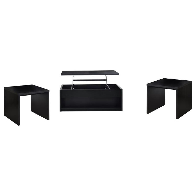 Knapp 3-piece Lift Top Coffee Table Set Black-zoom-