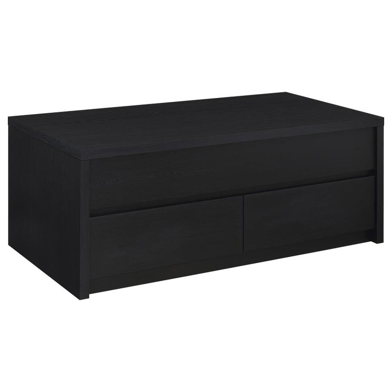 Knapp Lift Top Cocktail Coffee Table with Dual Drawers Black-zoom-