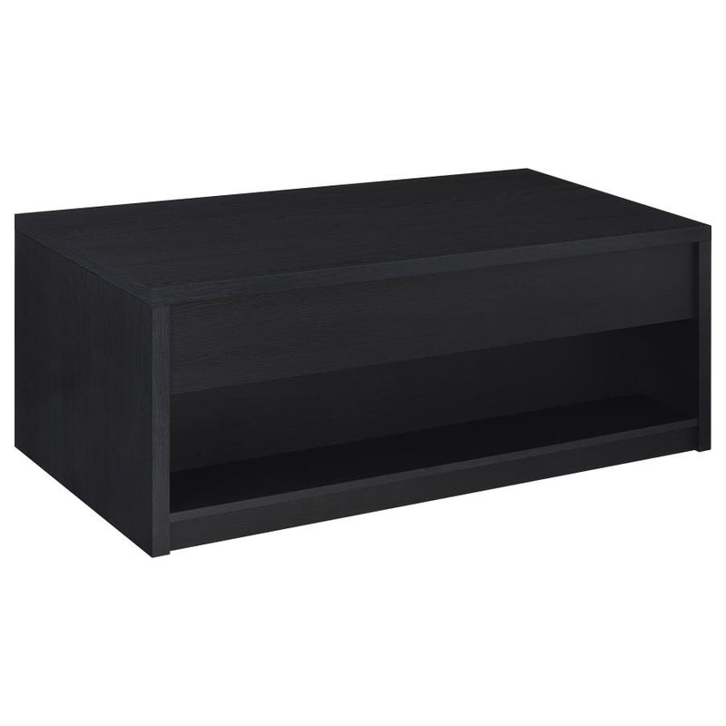 Knapp Lift Top Cocktail Coffee Table with Dual Drawers Black-zoom-