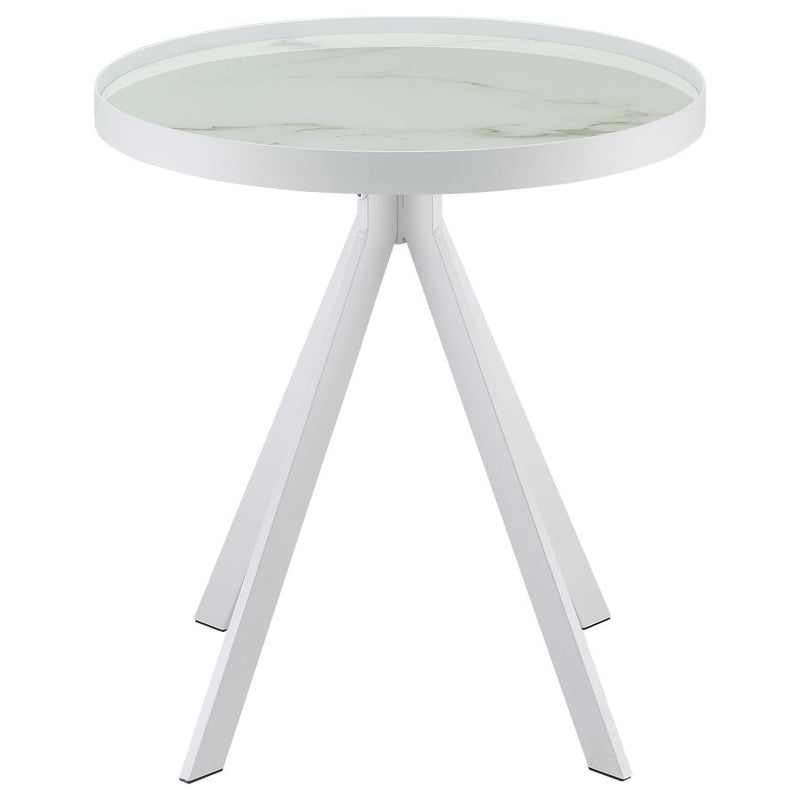 Briggs 2-piece Round Coffee and End Table Set White-zoom-