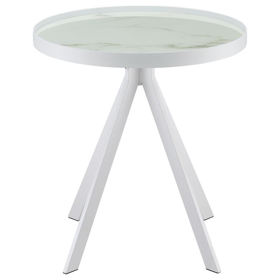 Briggs 3-piece Round Coffee and End Table Set White-zoom-4