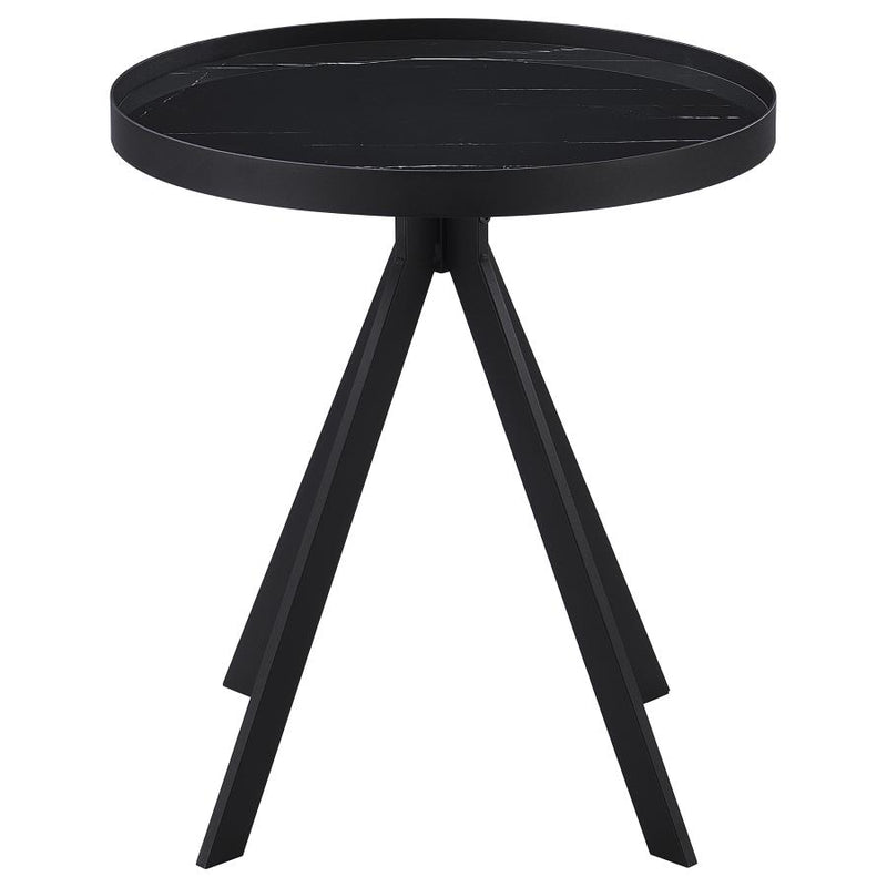Briggs 3-piece Round Coffee and End Table Set Black-zoom-