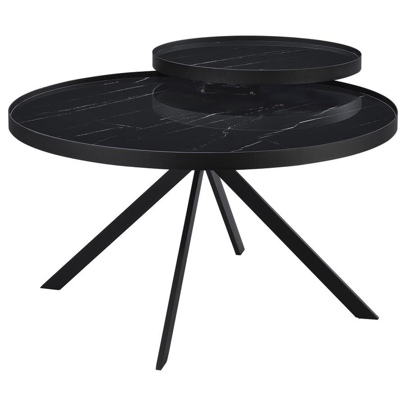 Briggs 3-piece Round Coffee and End Table Set Black-zoom-