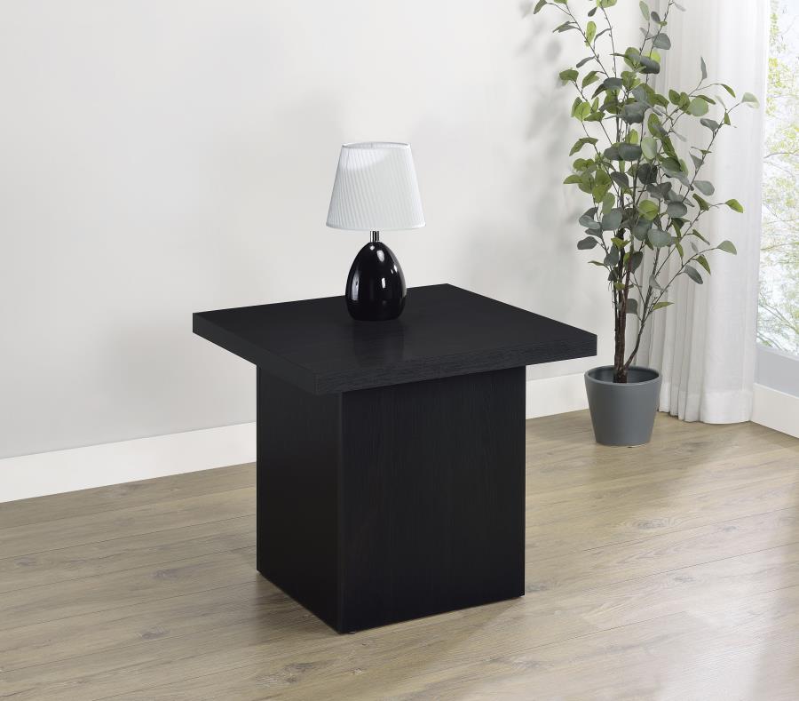 Max Square Engineered Laminate End Side Table Black-2