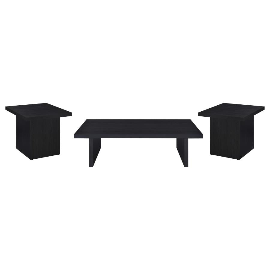Max 3-piece Rectangular Coffee and End Table Set Black-2