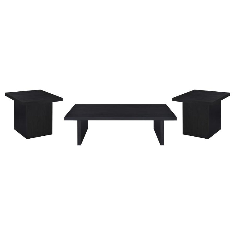 Max 3-piece Rectangular Coffee and End Table Set Black-zoom-