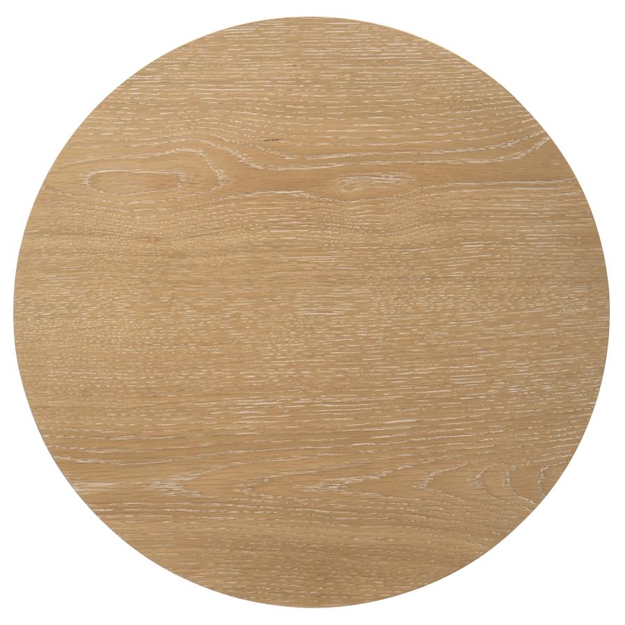 Ottowa Round Wood Side End Table with Shelf Light Oak-6