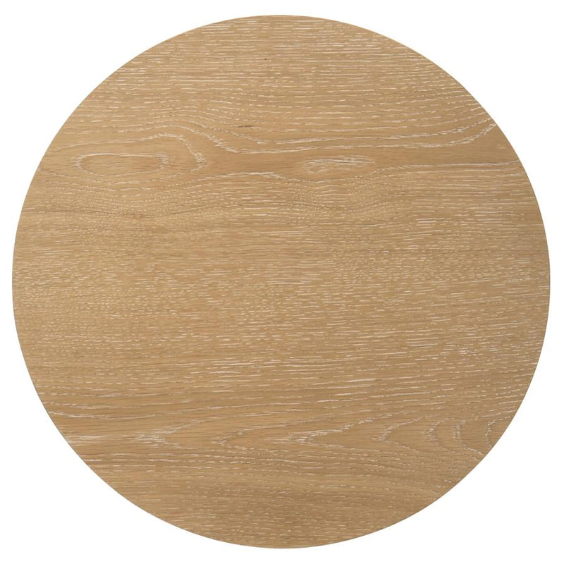 Ottowa Round Wood Side End Table with Shelf Light Oak-zoom-