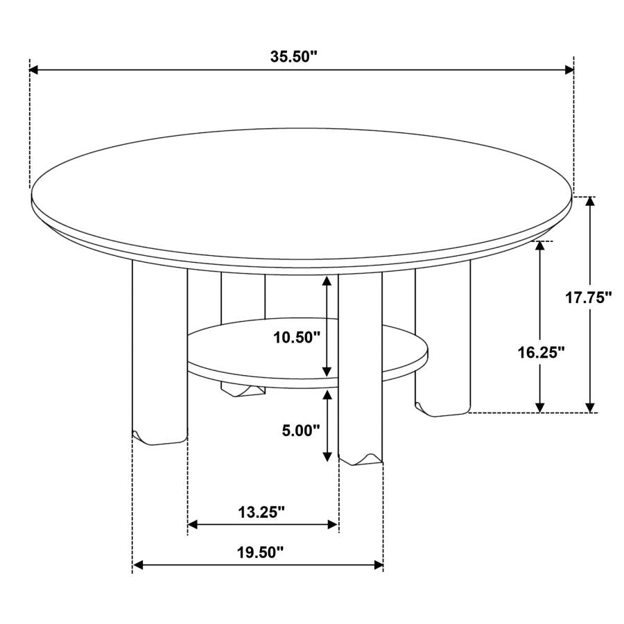 Ottowa 36-inch Round Wood Cocktail Coffee Table Light Oak-zoom-9