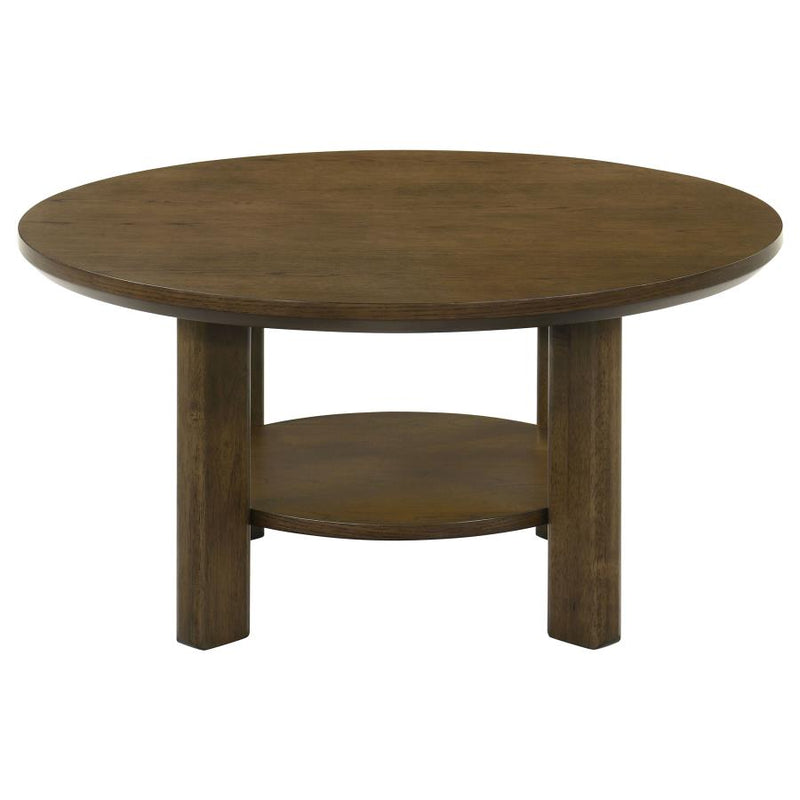 Ottowa 2-piece Round Wood Coffee Table Set Brown-zoom-